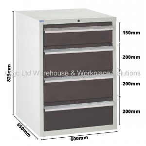 Euroslide Storage Cabinet 4 Drawer 825mm